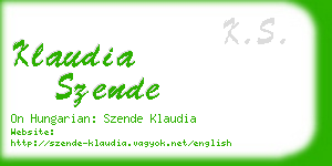 klaudia szende business card